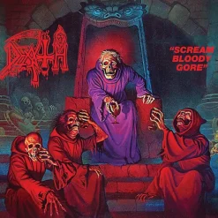 Death - Scream Bloody Gore LP Vinyl Record (Violet, White and Red Merge with Splatter Coloured Vinyl)