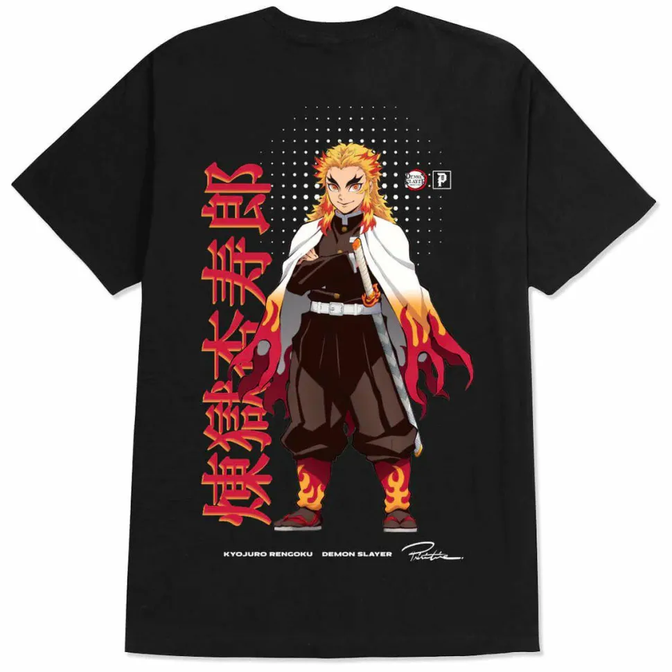 Demon Slayer - Primitive x Demon Slayer Kyojuro Black T-Shirt