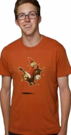 DOTA 2 - Wizard and Donkey Premium Orange Male T-Shirt