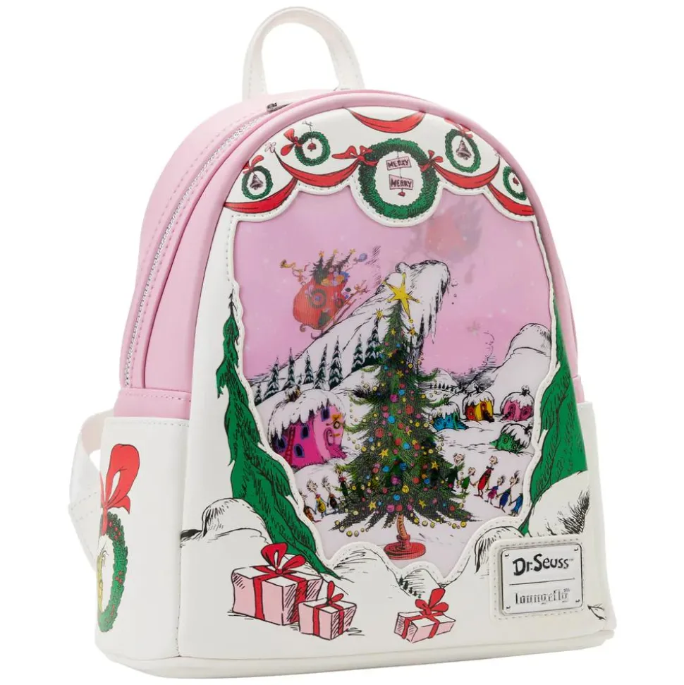 Dr. Seuss - The Grinch Lenticular Scene 10” Faux Leather Mini Backpack
