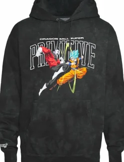 Dragon Ball Super - DBS x Primitive Collegiate Fight Washed Black Sweatshirt Hoodie