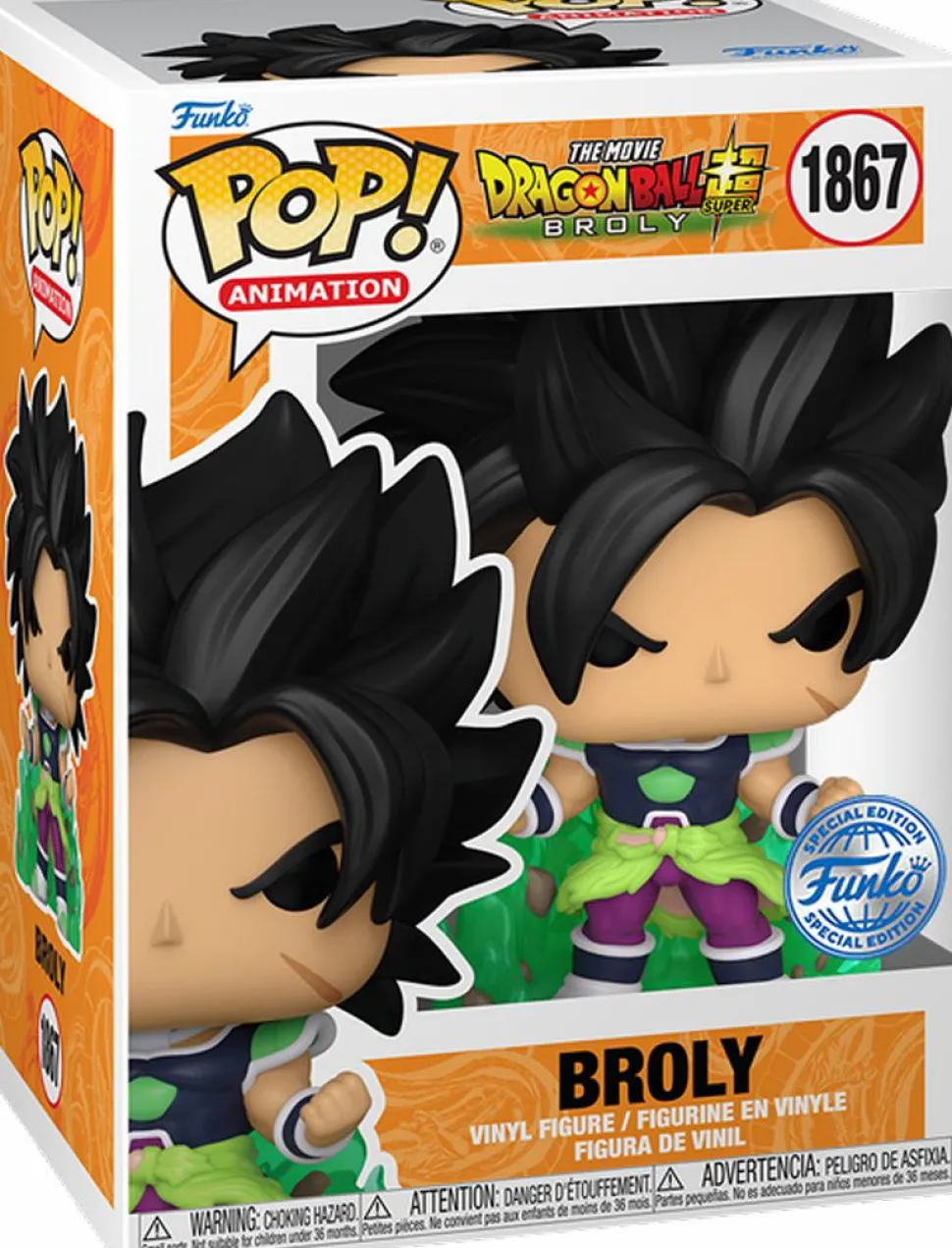 Dragon Ball Super: Broly - Broly (Green Energy) Mystery Box (Includes Broly & 3 Exclusive Pop! Vinyl Figures)