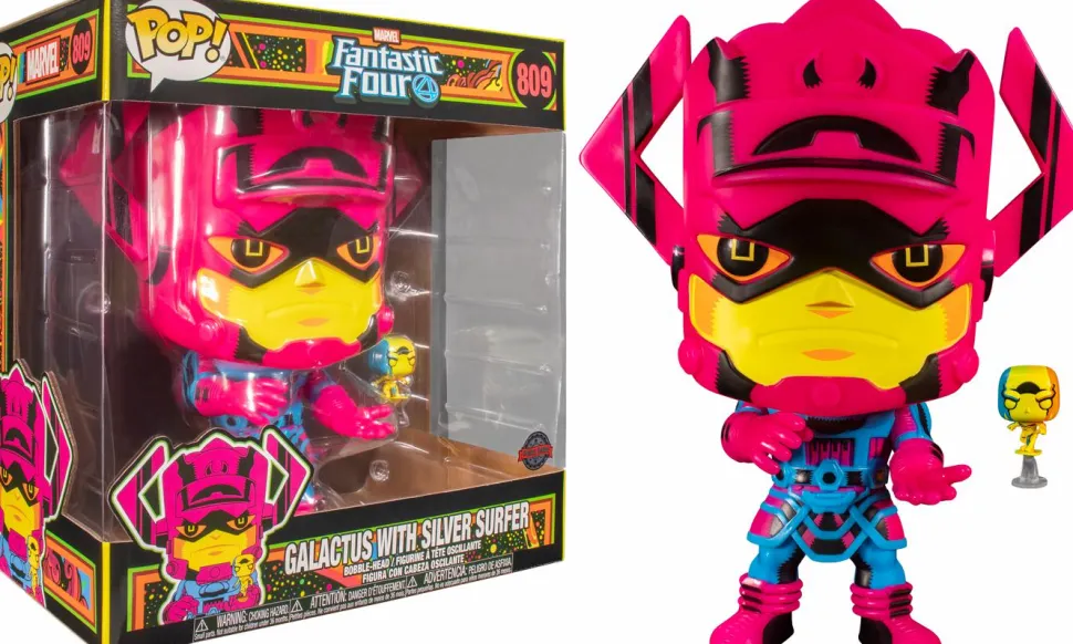 Fantastic Four - Galactus with Silver Surfer Blacklight 10” Pop! Vinyl Figure