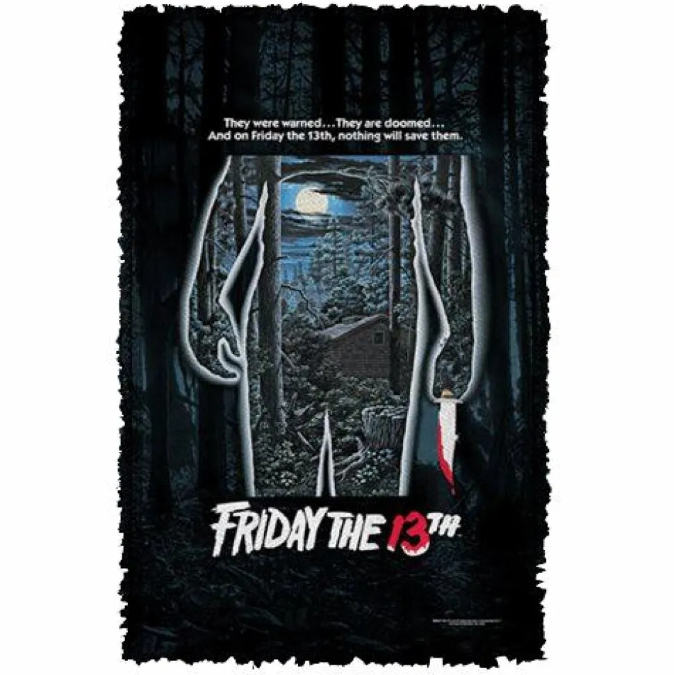 Friday the 13th - Poster Woven Tapestry Blanket / Picnic Rug