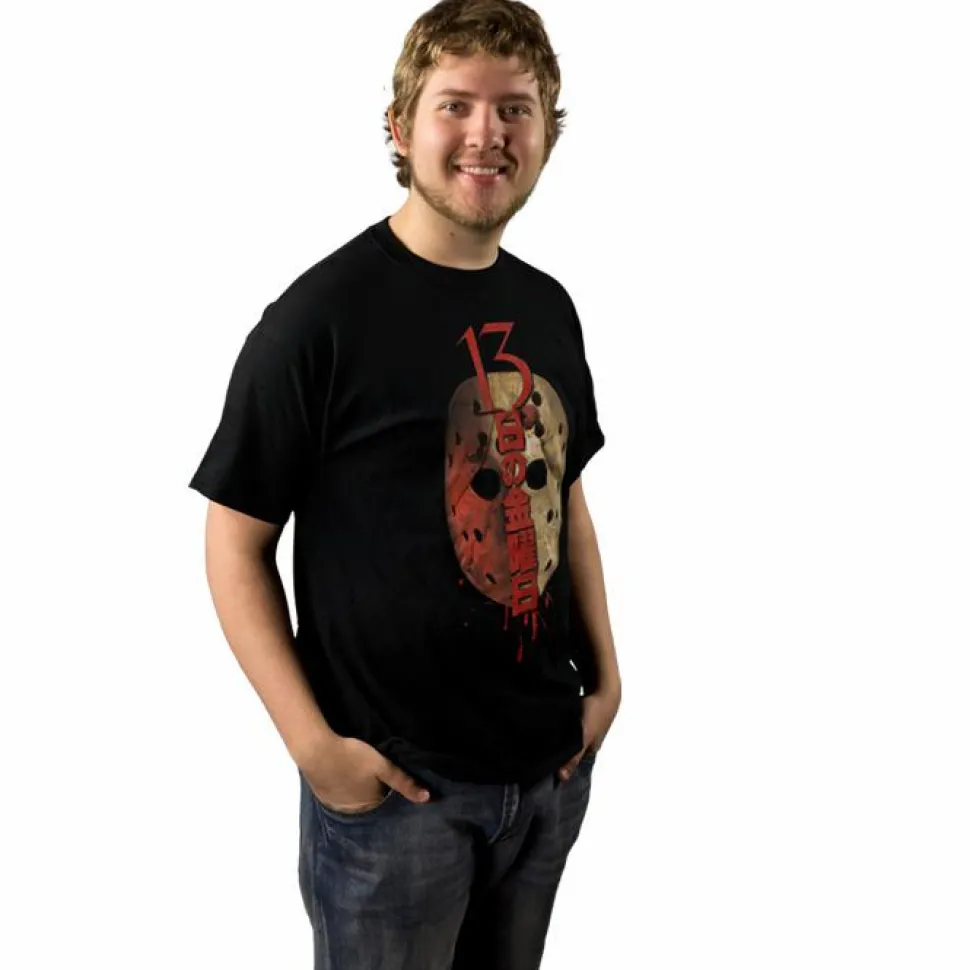 Friday the 13th - Japanese Jason Mask Black Male T-Shirt