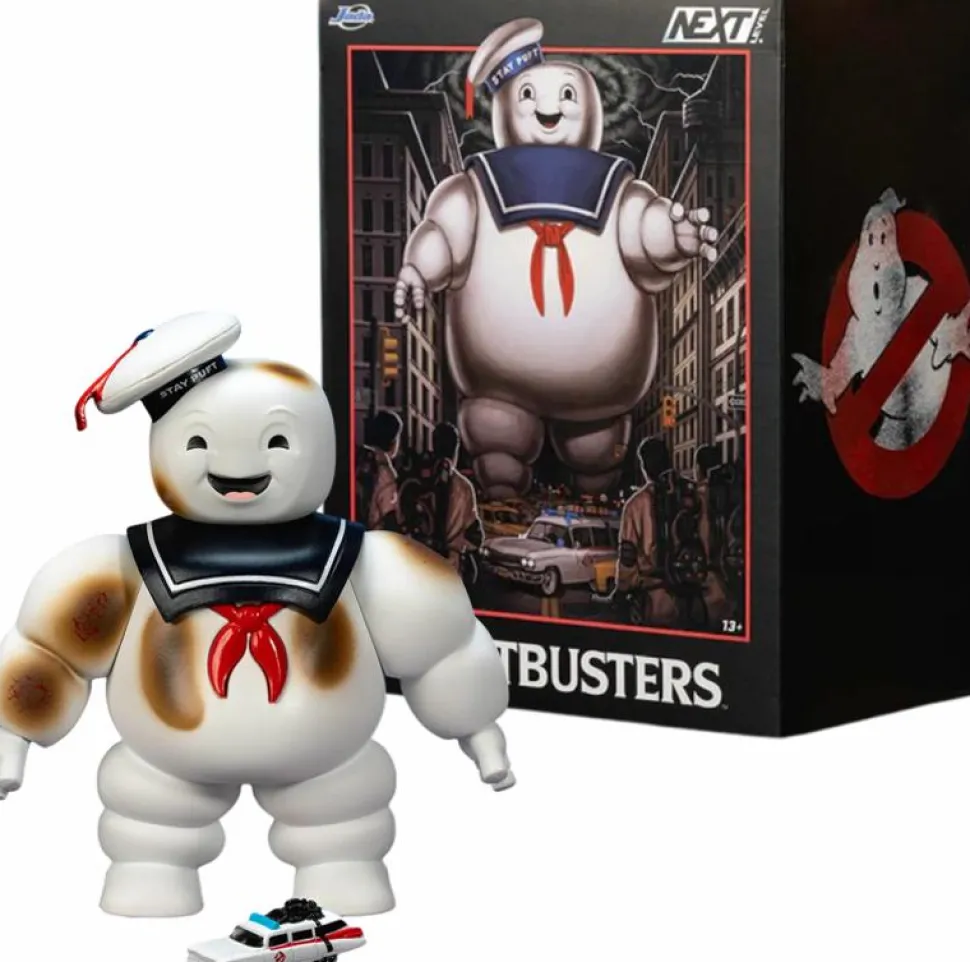 Ghostbusters (1984) - Stay Puft Marshmallow Man with Ecto-1 Next Level Nano Metalfigs Nano Scene Die-Cast Diorama Playset