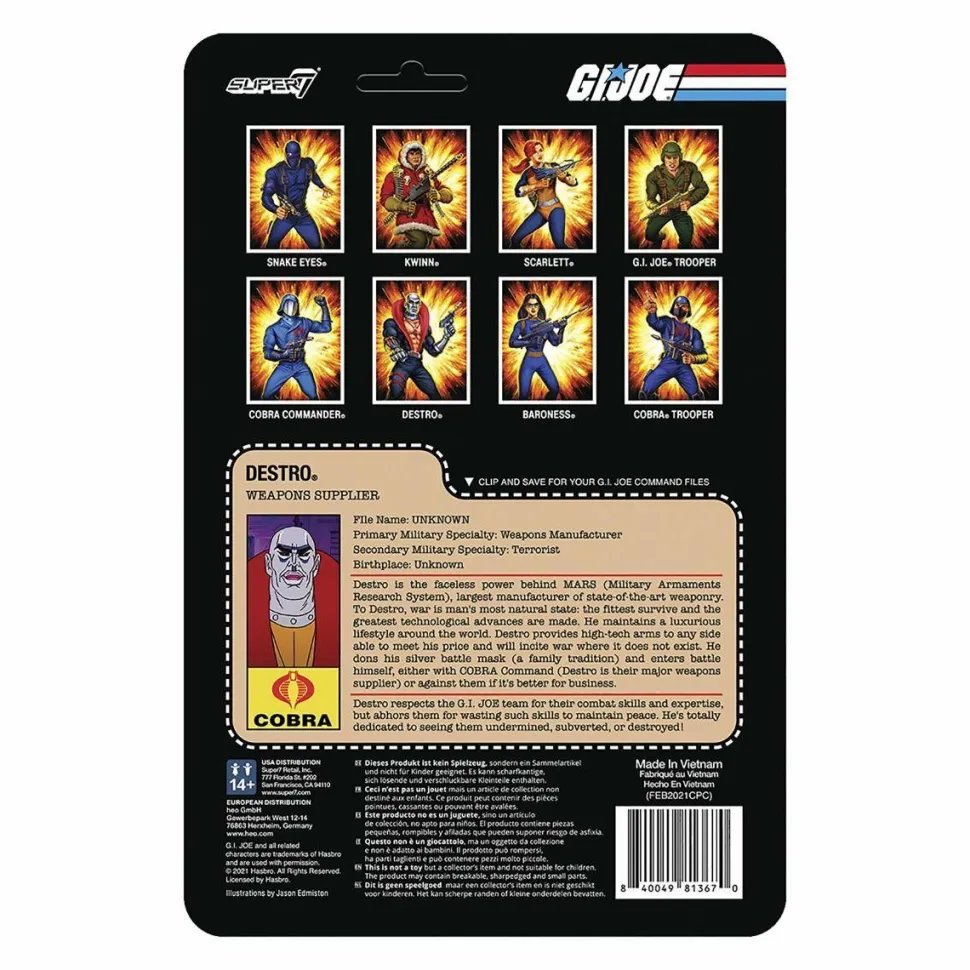 G.I. Joe - Destro ReAction 3.75” Action Figure