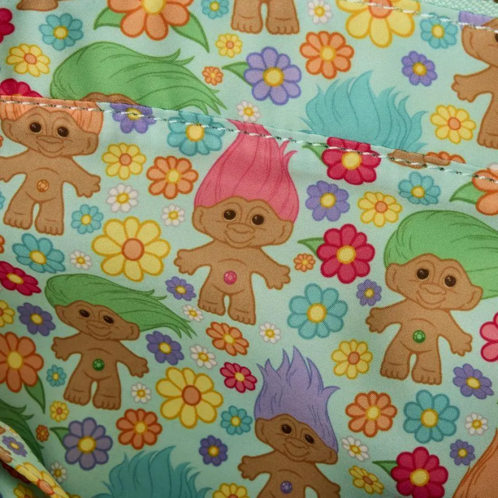 Good Luck Trolls - Classic Plush Glitter 17" Faux Leather Convertible Tote Bag with Coin Purse