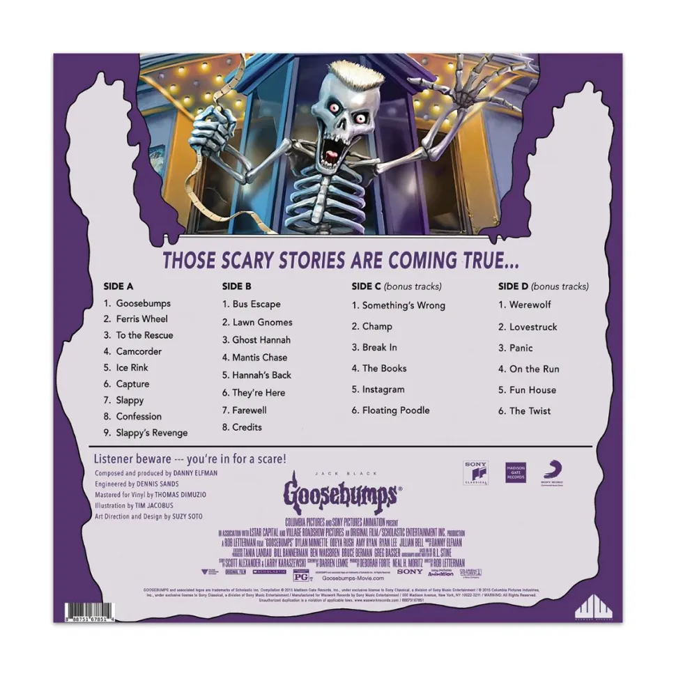 Goosebumps (2015) - Original Motion Picture Music by Danny Elfman 2xLP Vinyl Record (“The Haunted Mask" Neon Green Marble & Fire Orange Coloured Vinyl)