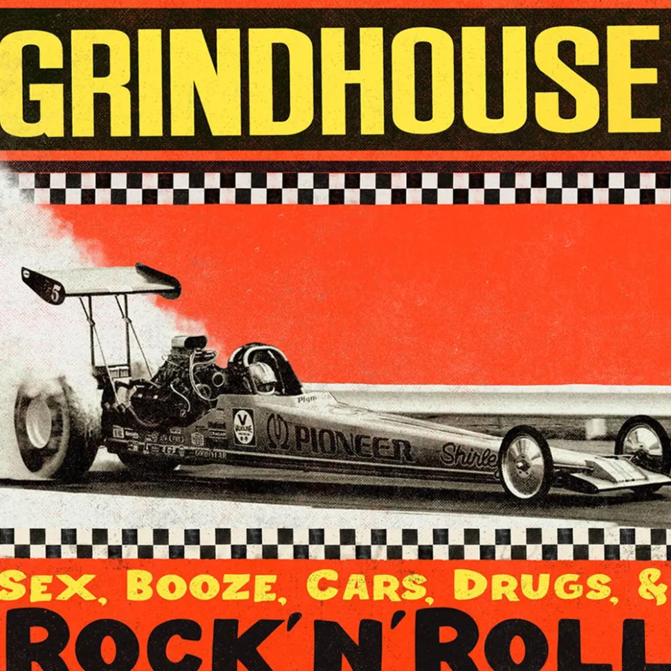 Grindhouse - Sex, Booze, Cars, Drugs, & Rock’n’Roll LP Vinyl Record (Popcultcha Exclusive Yellow with Black & Red Splatter Vinyl)