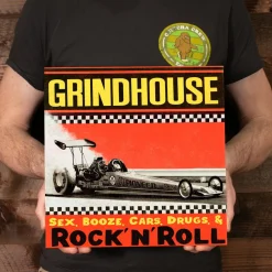 Grindhouse - Sex, Booze, Cars, Drugs, & Rock’n’Roll LP Vinyl Record (Popcultcha Exclusive Yellow with Black & Red Splatter Vinyl)