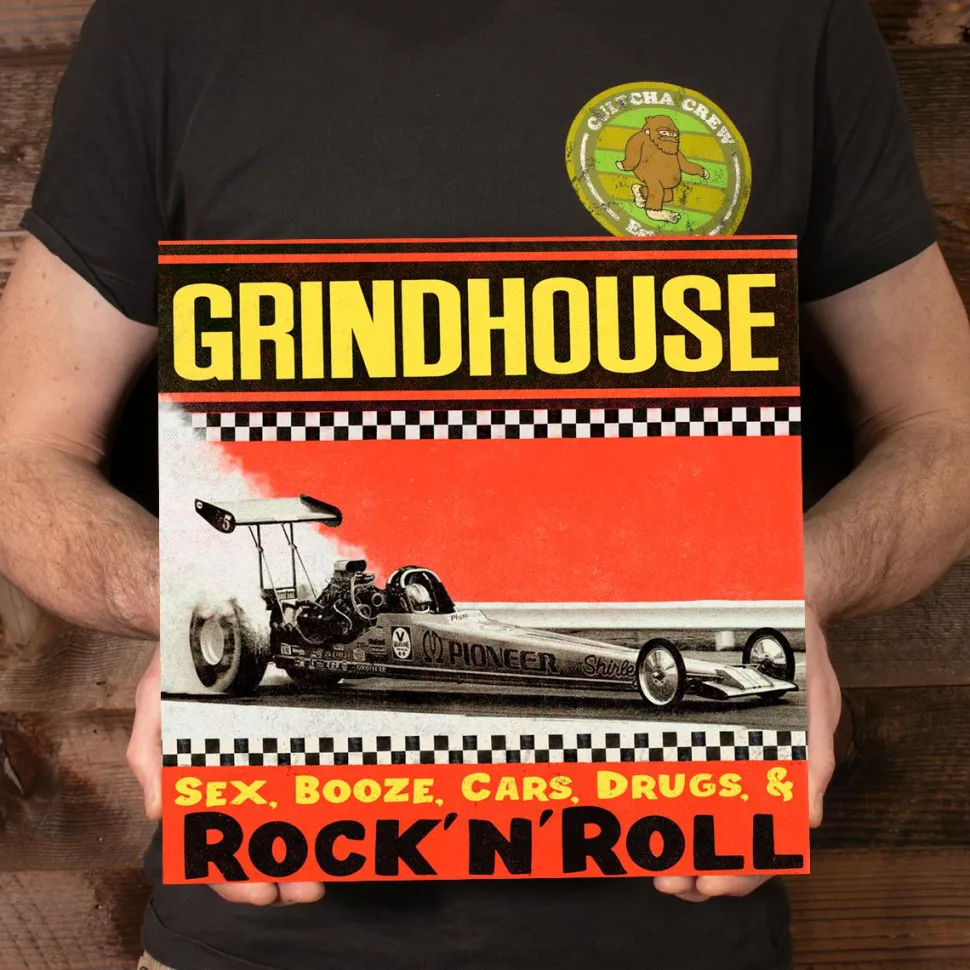 Grindhouse - Sex, Booze, Cars, Drugs, & Rock’n’Roll LP Vinyl Record (Popcultcha Exclusive Yellow with Black & Red Splatter Vinyl)