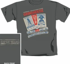 Grindhouse - Slant Double Feature Steel Grey Male T-Shirt