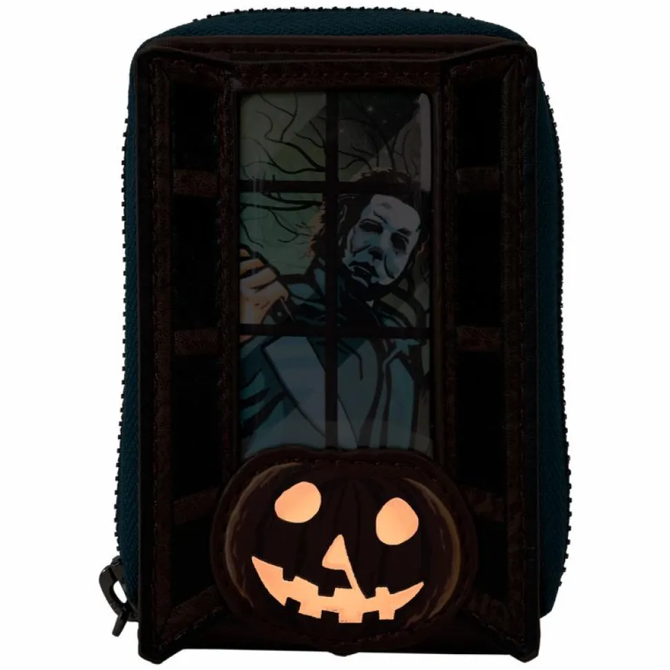 Halloween - Michael Myers Pumpkin Glow in the Dark 4" Faux Leather Accordion Wallet