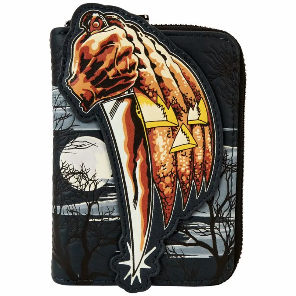 Halloween - Michael Myers Jack-O'-Lantern Glow in the Dark 4" Faux Leather Zip-Around Wallet