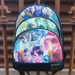 Harry Potter - Trilogy Triple Pocket 13” Faux Leather Mini Backpack