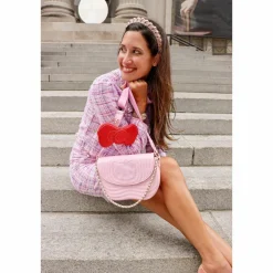 Hello Kitty - Pink Quilted 9” Faux Leather Crossbody Bag