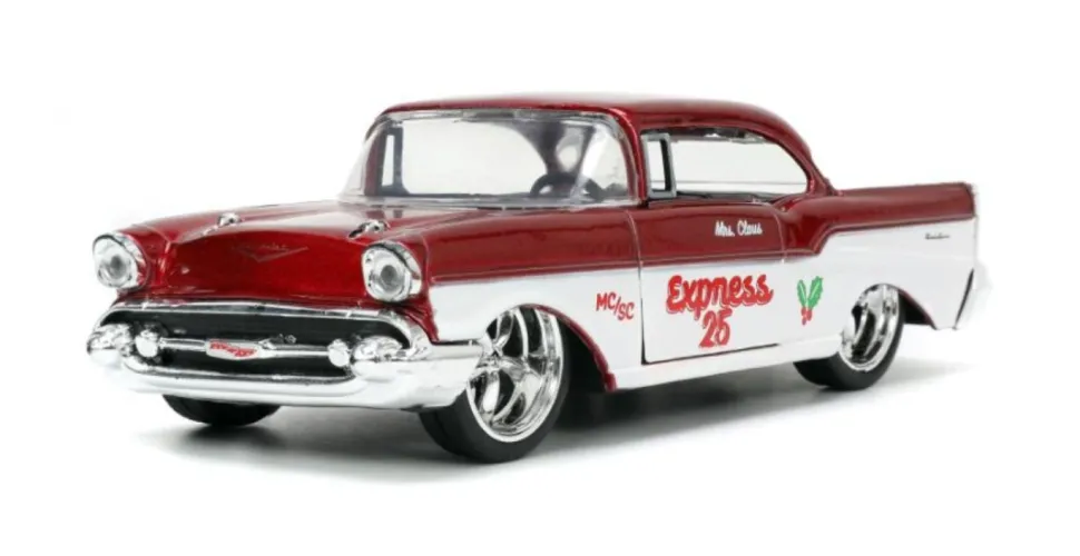 Holiday Rides - Mrs. Santa Claus & 1957 Chevrolet Bel Air 2022 Holiday 1/32 Scale Die-Cast Vehicle Replica