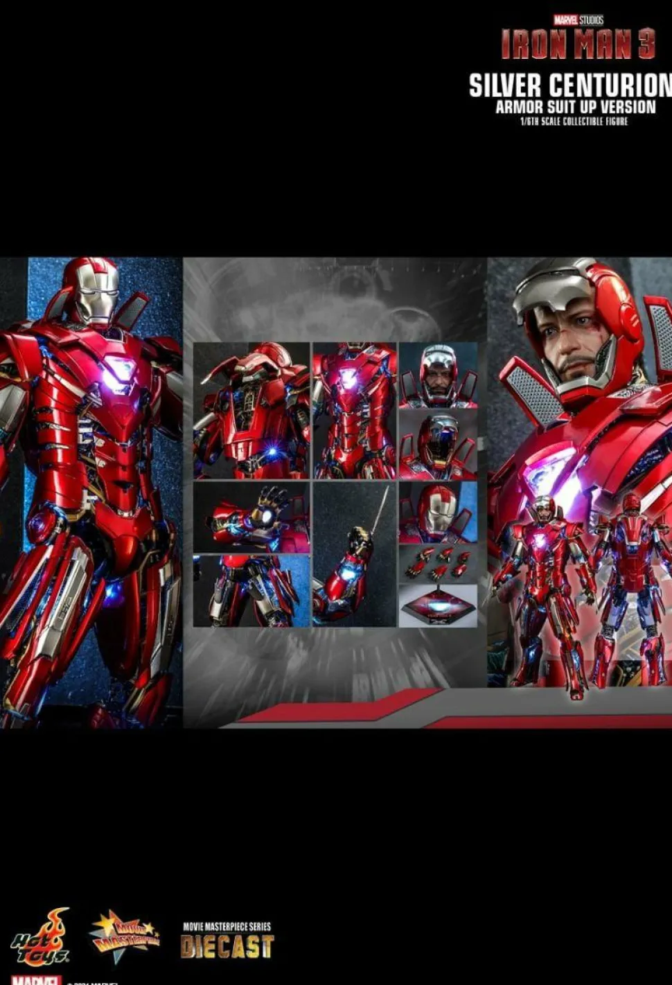 Iron Man 3 - Iron Man Silver Centurion Armour Suit-Up Version 1/6th Scale Die-Cast Hot Toys Action Figure