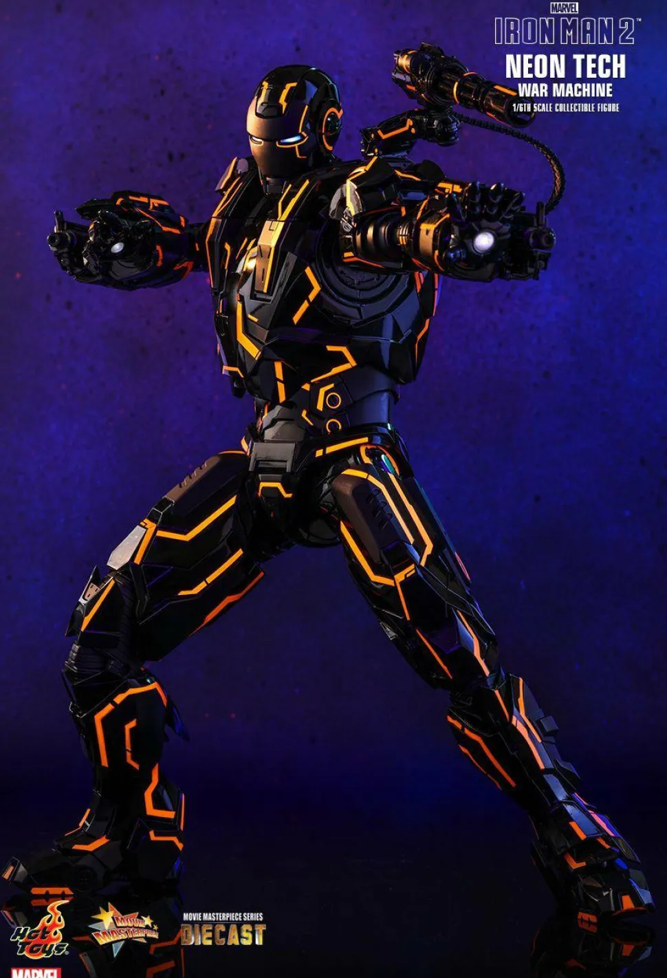 Iron Man 2 - Neon Tech War Machine 1/6th Scale Die-Cast Hot Toys Action Figure (Int Sales Only)