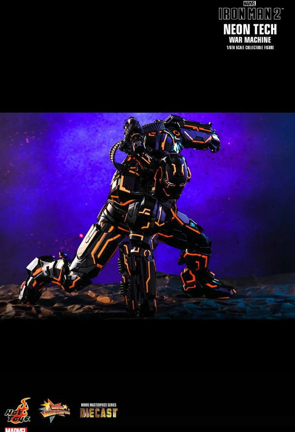 Iron Man 2 - Neon Tech War Machine 1/6th Scale Die-Cast Hot Toys Action Figure (Int Sales Only)