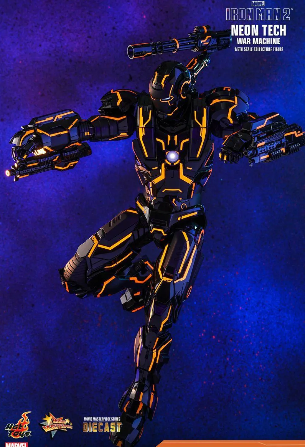 Iron Man 2 - Neon Tech War Machine 1/6th Scale Die-Cast Hot Toys Action Figure (Int Sales Only)