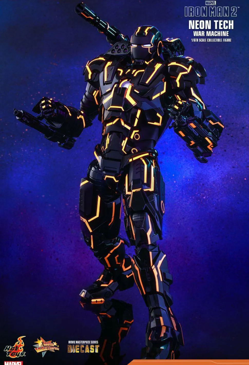 Iron Man 2 - Neon Tech War Machine 1/6th Scale Die-Cast Hot Toys Action Figure (Int Sales Only)