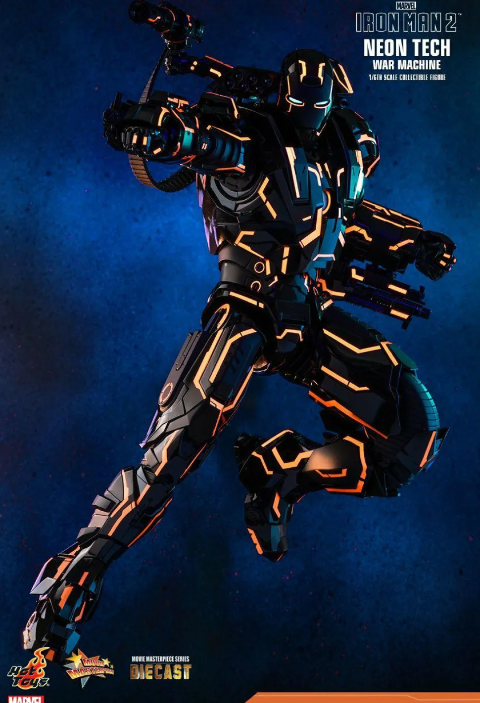 Iron Man 2 - Neon Tech War Machine 1/6th Scale Die-Cast Hot Toys Action Figure (Int Sales Only)