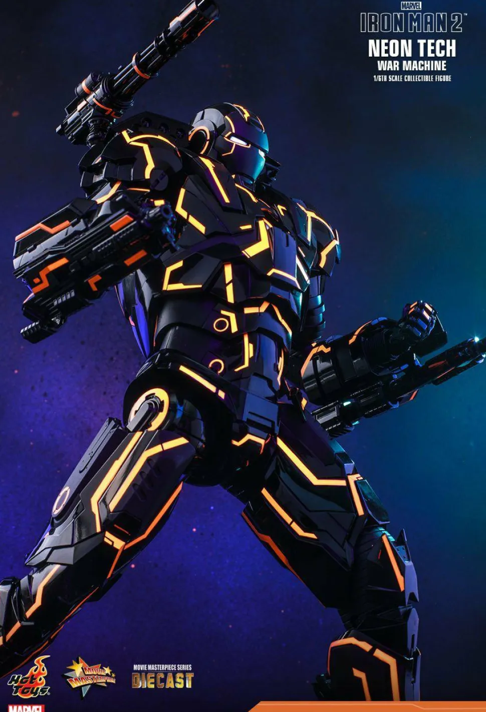 Iron Man 2 - Neon Tech War Machine 1/6th Scale Die-Cast Hot Toys Action Figure (Int Sales Only)