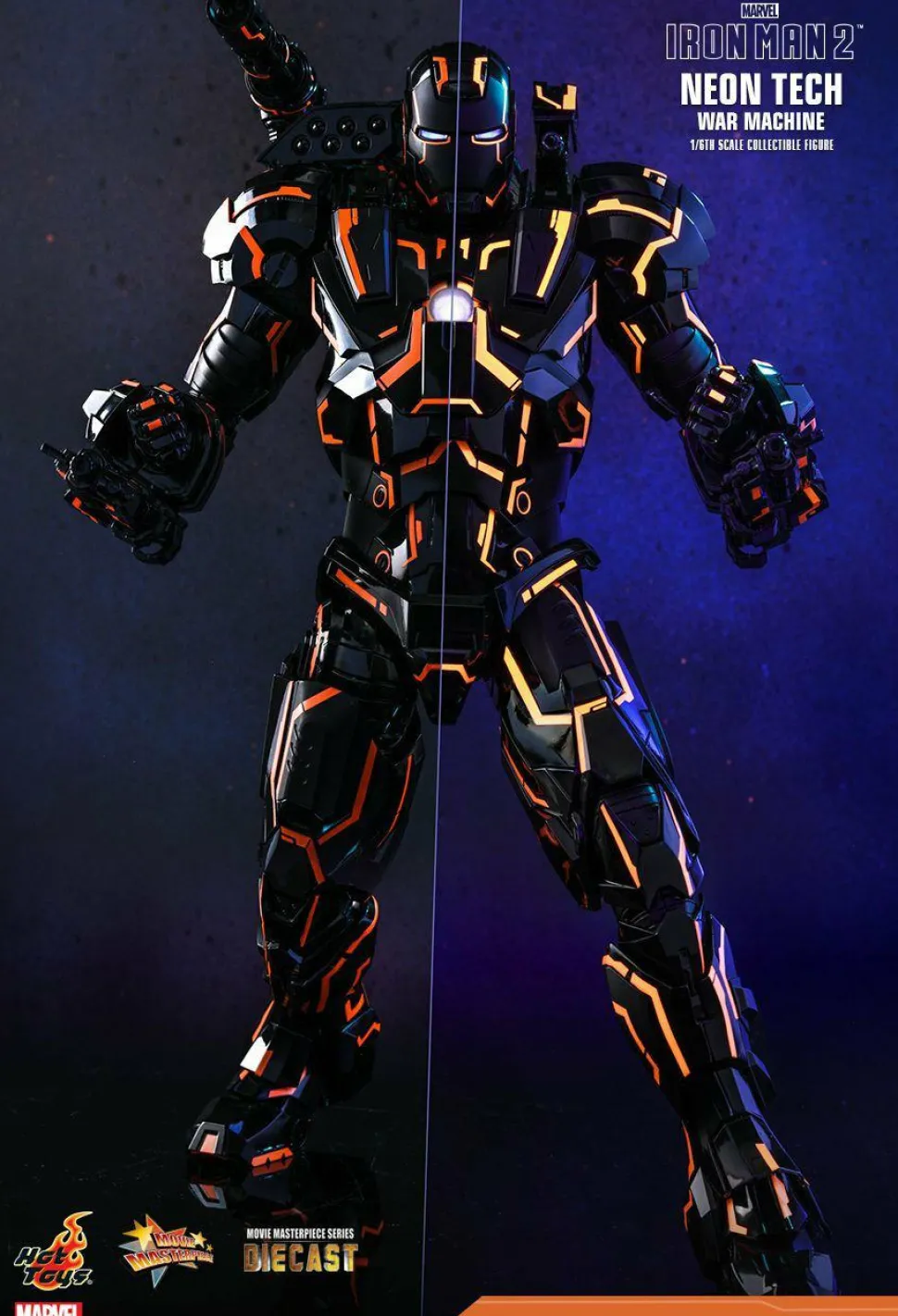 Iron Man 2 - Neon Tech War Machine 1/6th Scale Die-Cast Hot Toys Action Figure (Int Sales Only)