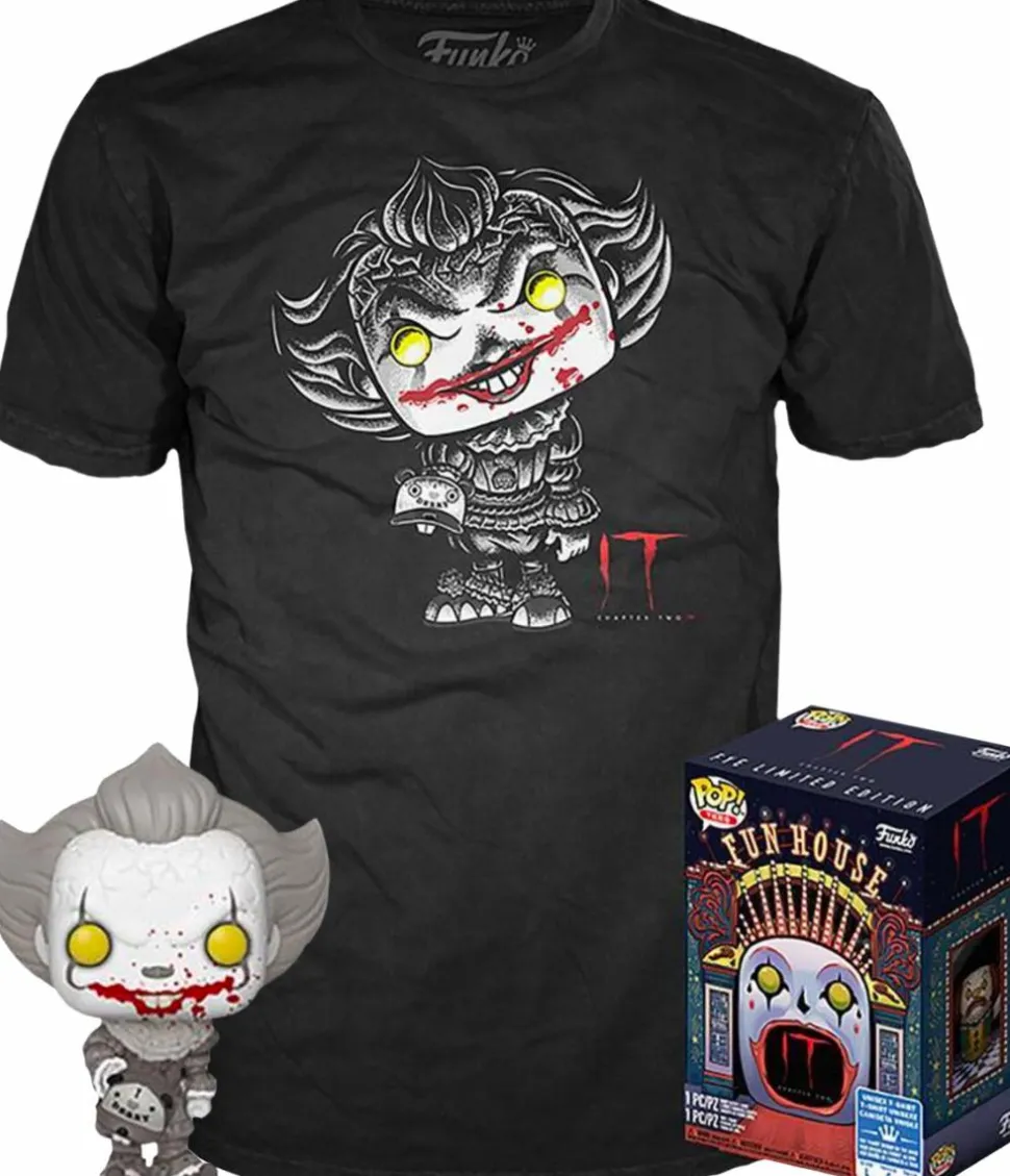 It: Chapter Two - Pennywise with I Love Derry Tee Black & White Pop! Vinyl Figure & T-Shirt Box Set