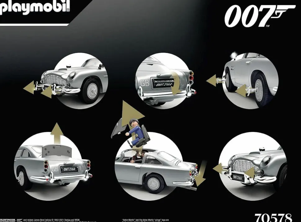James Bond - Aston Martin DB5 Goldfinger Edition Playmobile Vehicle Playset (70578)