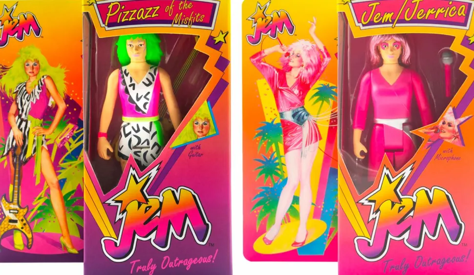 Jem and The Holograms - Jem & Pizzaz ReAction 3.75” Action Figure Bundle (2022 SDCC Exclusive) (Set of 2)