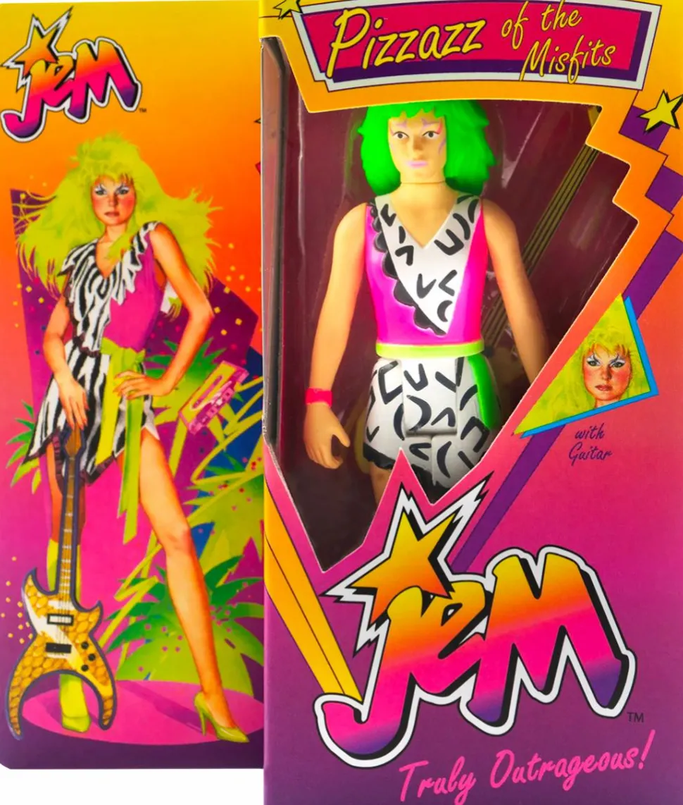 Jem and The Holograms - Jem & Pizzaz ReAction 3.75” Action Figure Bundle (2022 SDCC Exclusive) (Set of 2)
