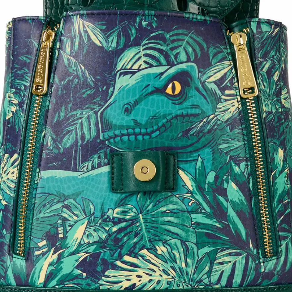 Jurassic World - Jungle Velociraptor Drawstring Glow in the Dark 10" Faux Leather Mini Backpack