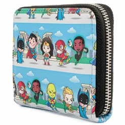 Justice League - Chibi Heroes 5” Faux Leather Zip-Around Wallet