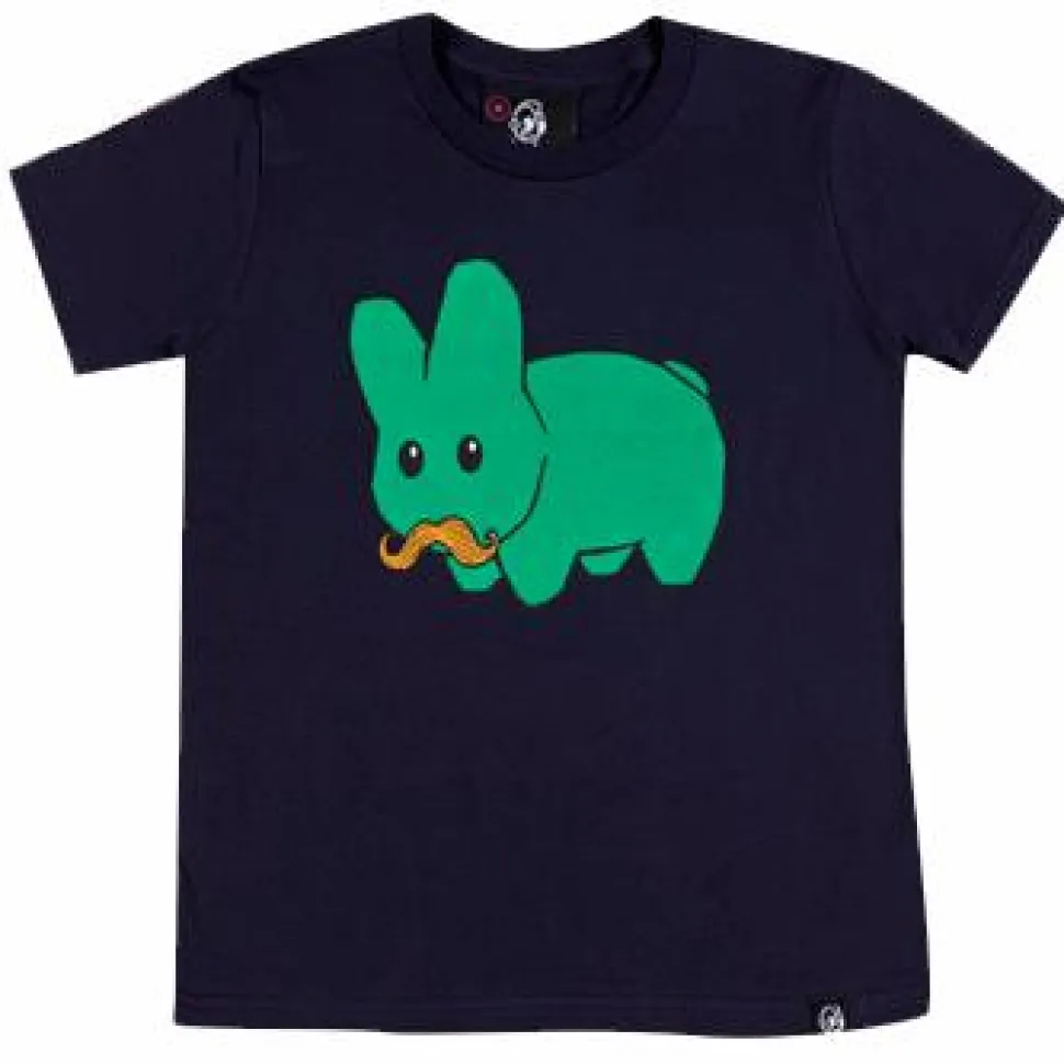 Kidrobot - Stache Labbit Navy Youth or Kids T-Shirt by Kozik