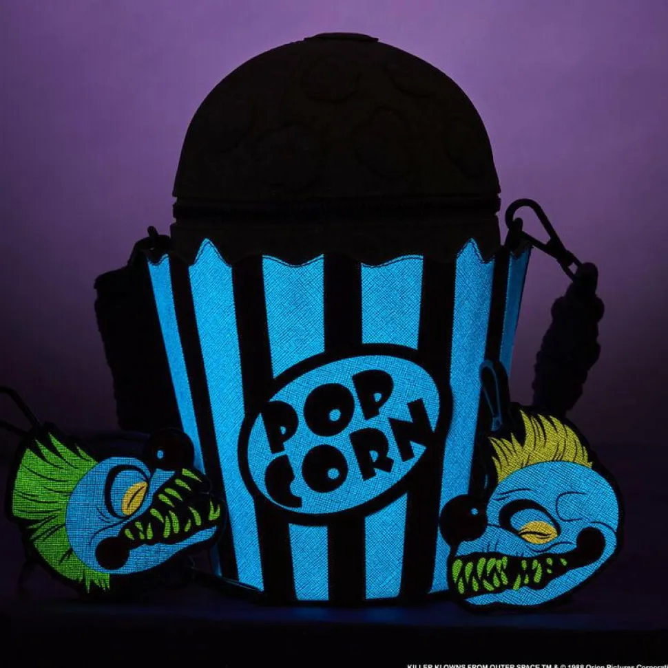 Killer Klowns from Outer Space - Popcorn Scented Glow in the Dark 10" Crossbody Bag with Coin Purse