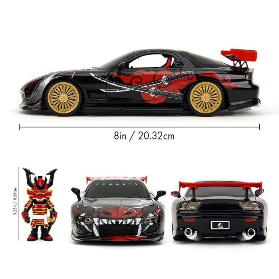 Lab Monkeys - Saru & 1993 Mazda RX-7 1/24th Scale Die-Cast Vehicle Replica