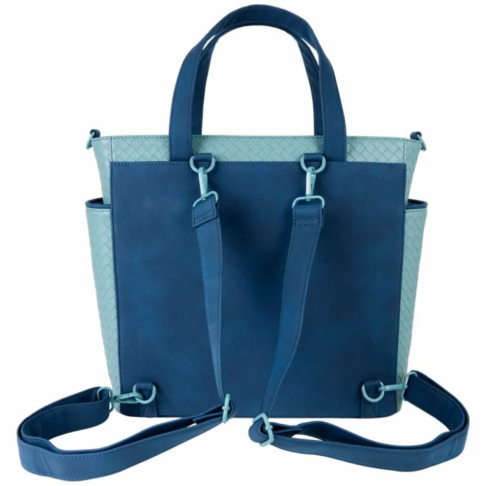Lilo & Stitch - Embroidered Woven 13" Faux Leather Convertible Tote Bag