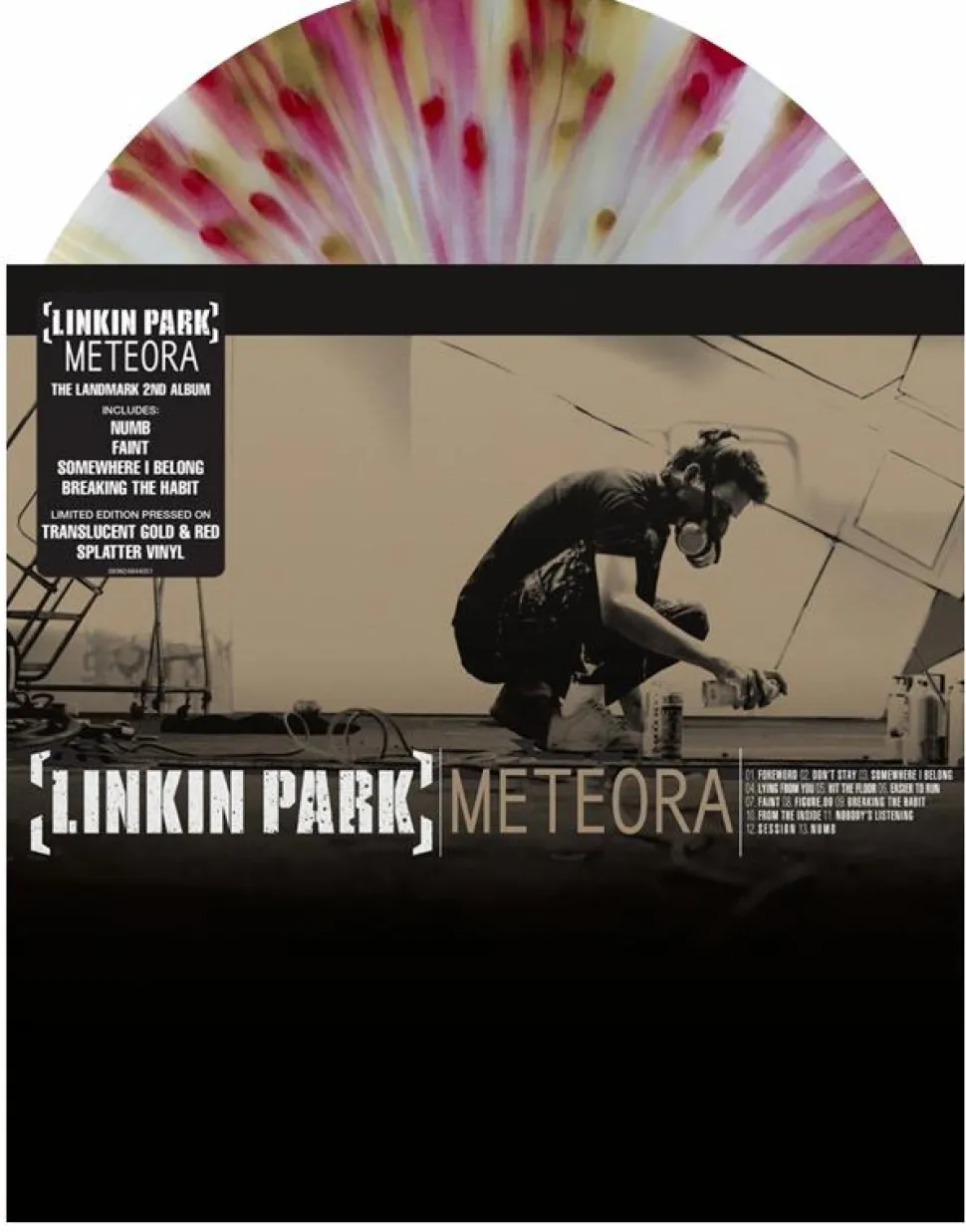 Linkin Park - Meteora LP Vinyl Record (Clear, Gold & Red Splatter Coloured Vinyl)