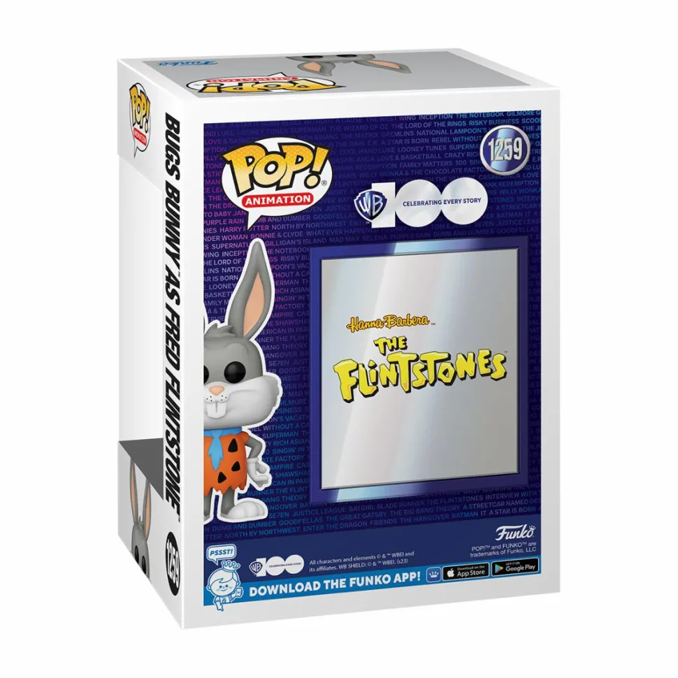 Looney Tunes - Bugs Bunny as Fred Flintstone Warner Bros 100th Anniversary Pop! Vinyl Figure (2023 Summer Convention Exclusive) (Popcultcha Exclusive)
