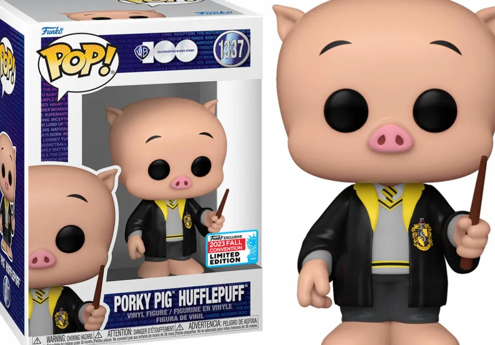 Looney Tunes x Harry Potter - Porky Pig Hufflepuff Pop! Vinyl Figure (2023 Fall Convention Exclusive) (Popcultcha Exclusive)