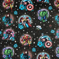 Marvel - Avengers Floral Tattoo 6” Faux Leather Shoulder Bag with Coin Bag Strap