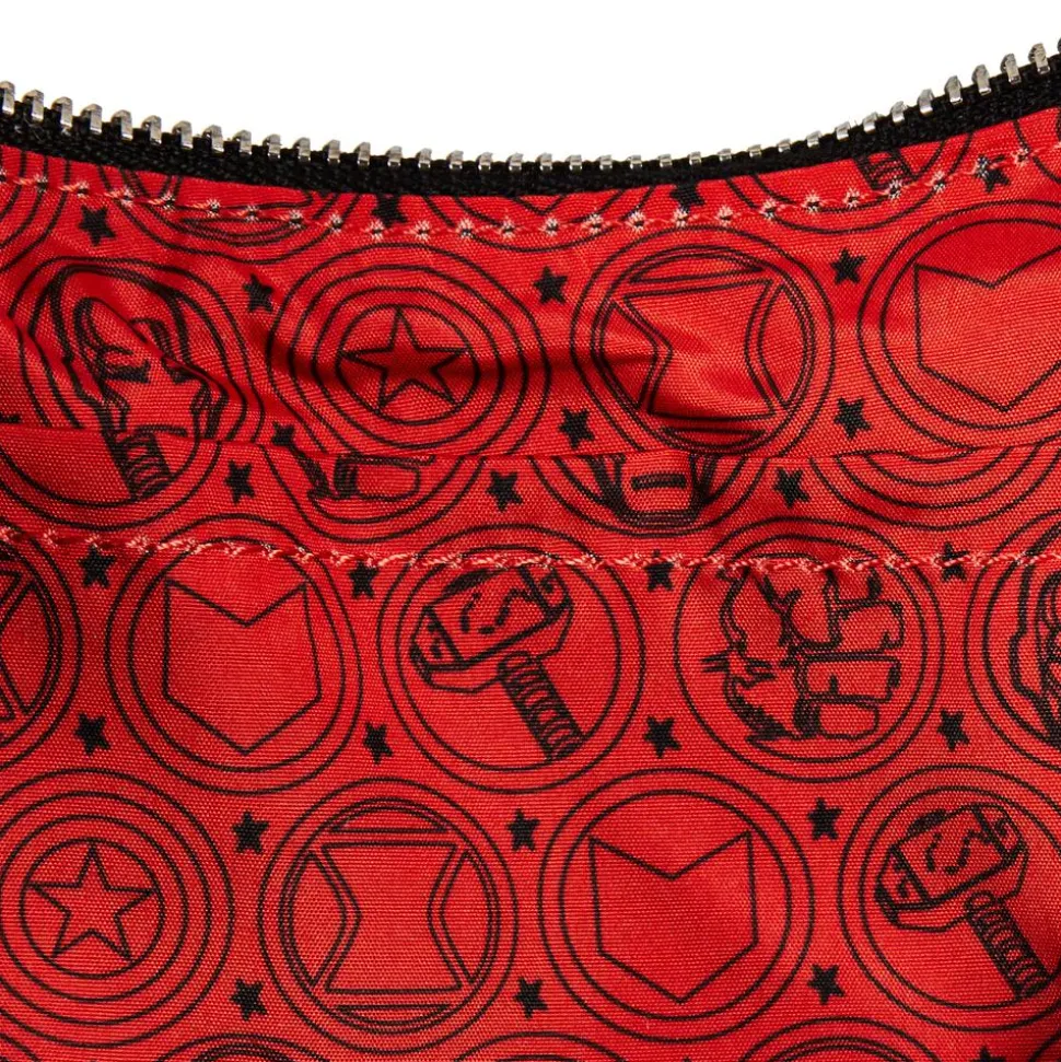 Marvel - Avengers Floral Tattoo 6” Faux Leather Shoulder Bag with Coin Bag Strap