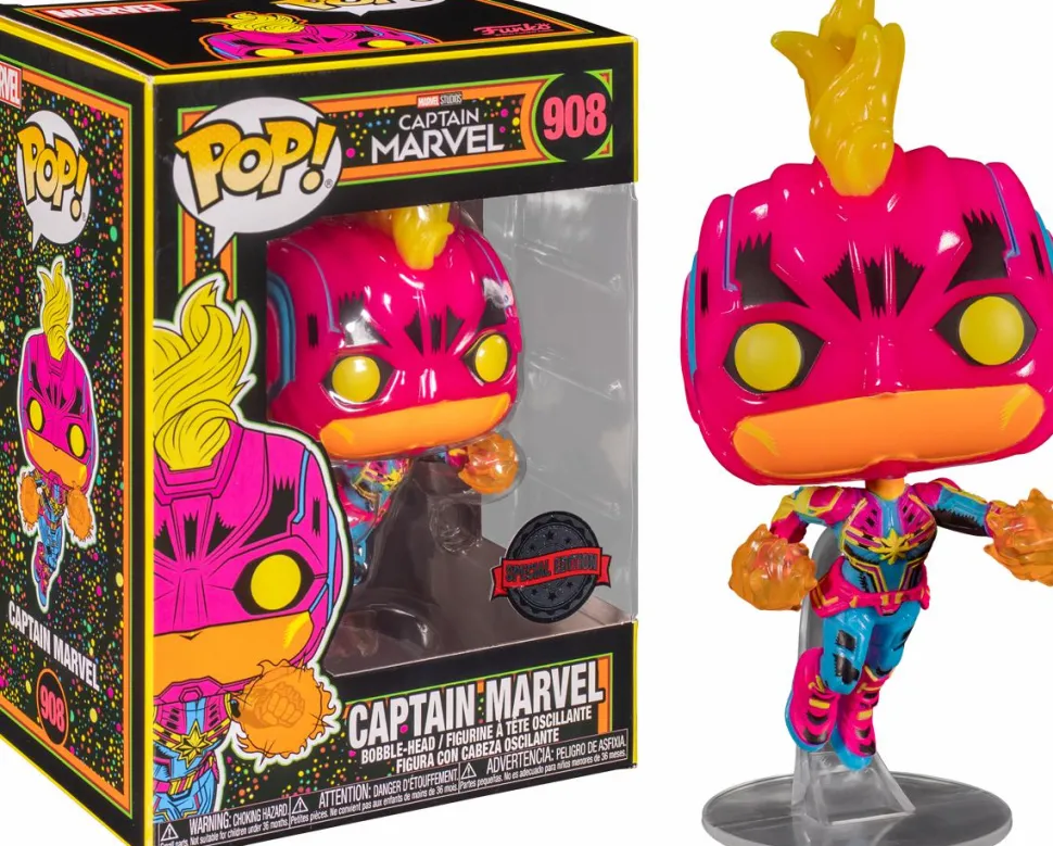 Marvel: Blacklight - Thanos, Captain Marvel & Ant-Man Blacklight Pop! Vinyl Bundle (Set of 3)