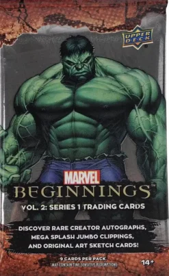 Marvel Comics - 2022 Marvel Beginnings Volume 2: Series 1 Hobby Trading Cards Pack (9 Cards)