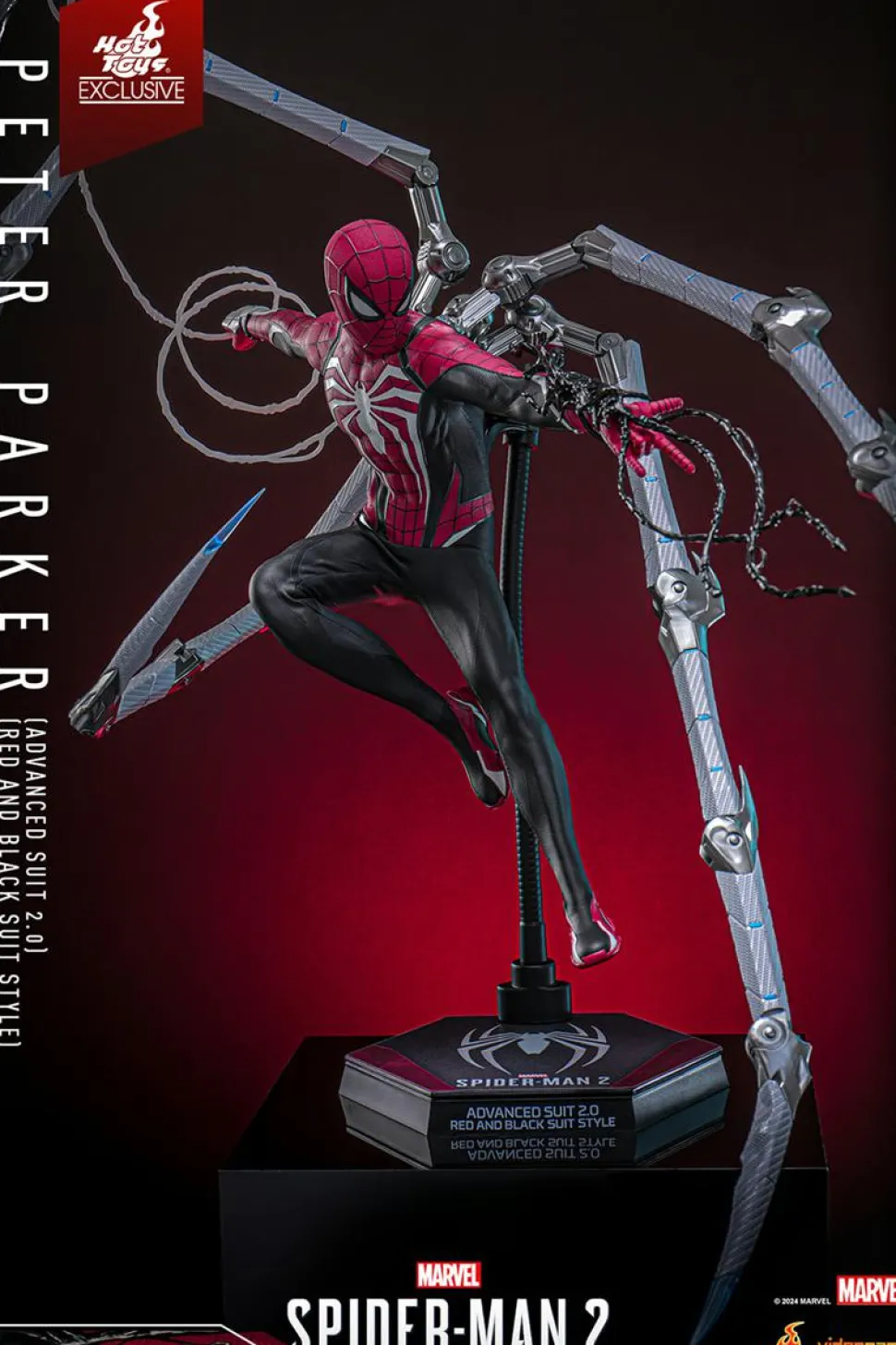 Marvel's Spider-Man 2 - Peter Parker (Advanced Suit 2.0) (Red and Black Suit Style) 1/6th Scale Hot Toys Action Figure (Hot Toys Exclusive)