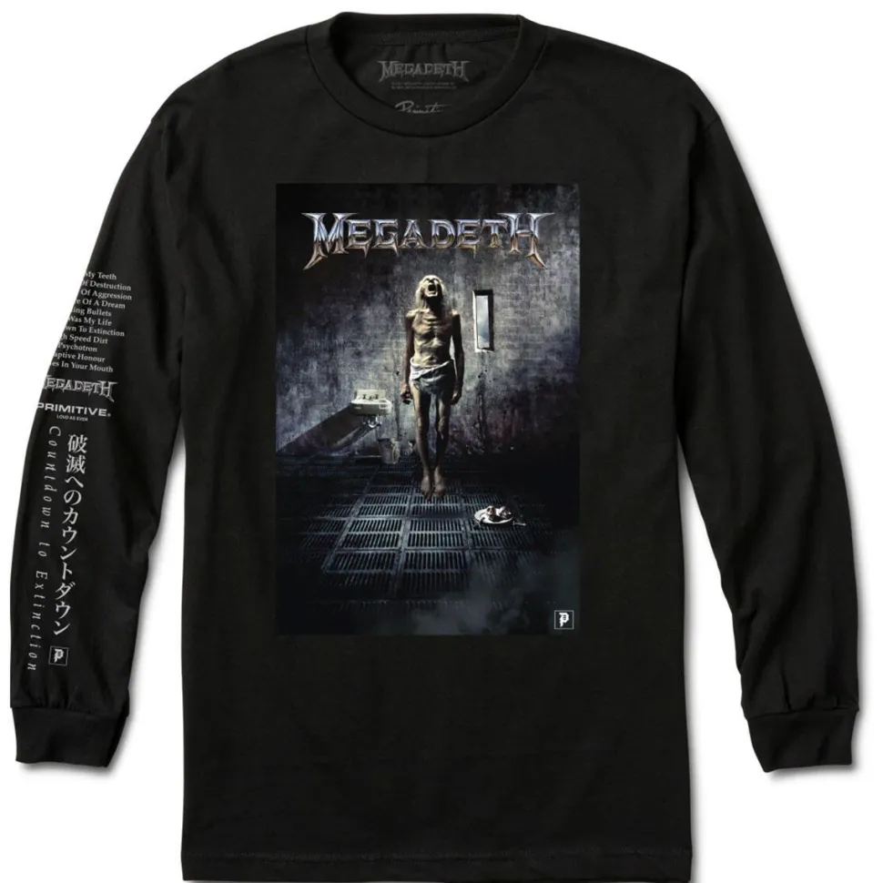 Megadeth - Megadeth x Primitive Skin Black Long Sleeve T-Shirt
