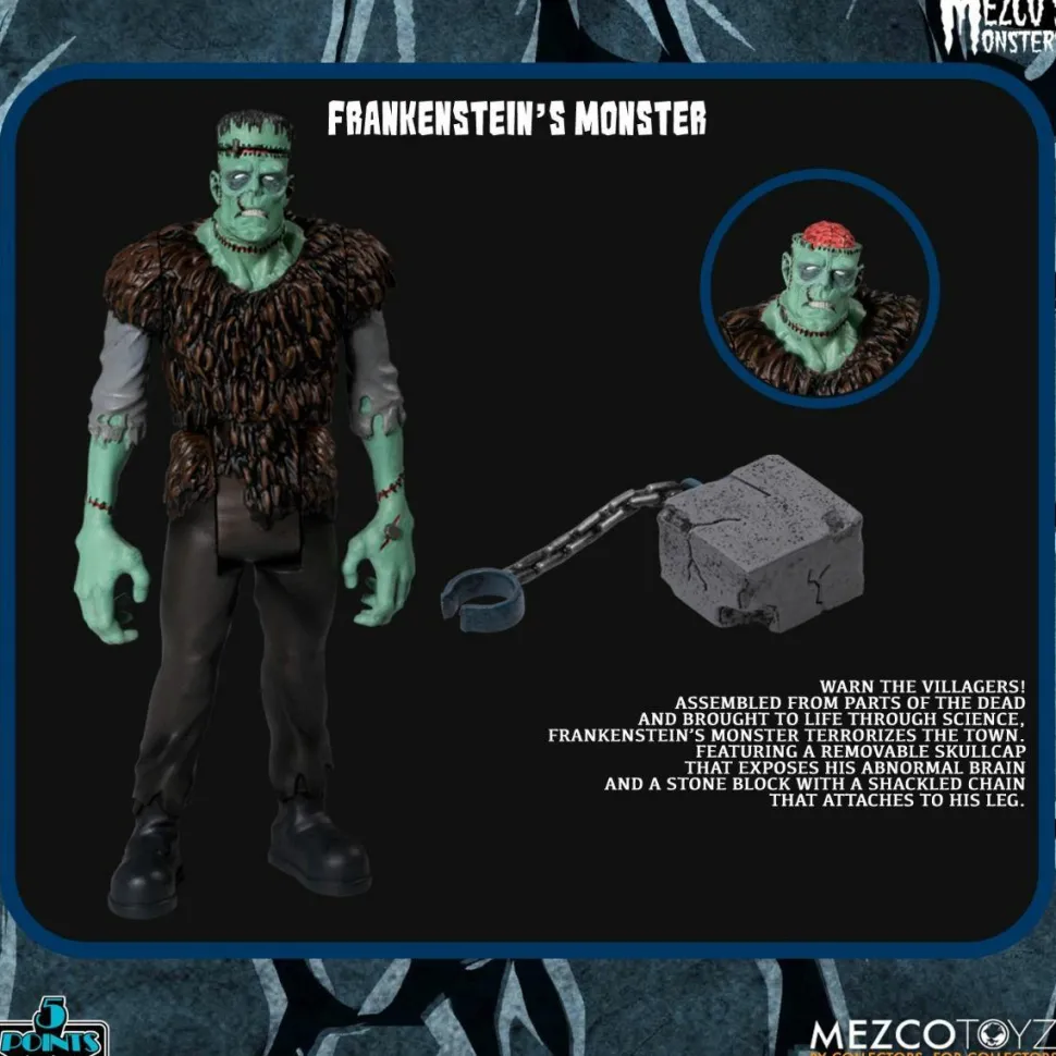 Mezco’s Monsters - Tower of Fear Deluxe 5-Points 3.75” Action Figure 5-Pack